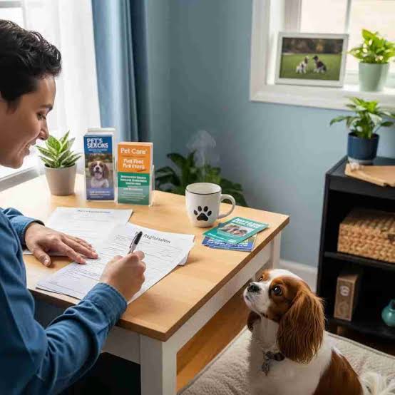 what pet insurance does not cover - owner reviewing policy exclusions